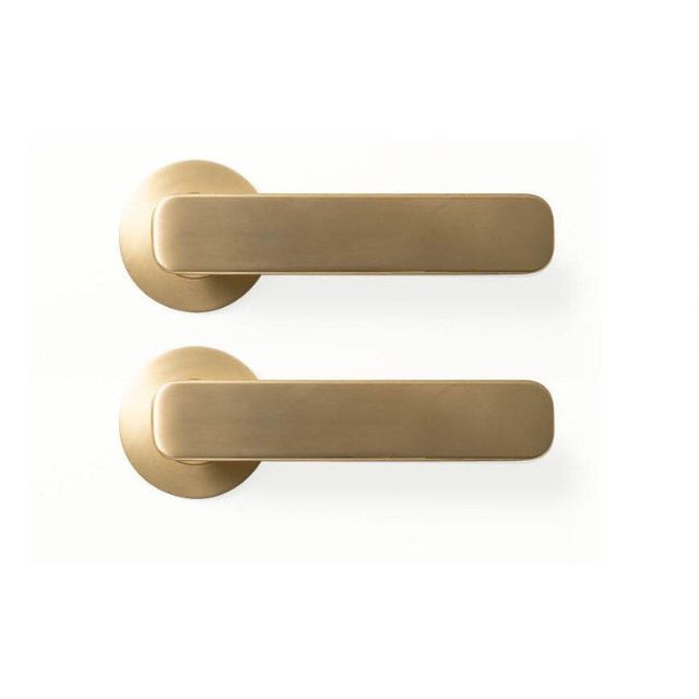 Momo Aspen Lever Handle Set Brushed Satin Brass ASPLH.BSB - The Blue Space