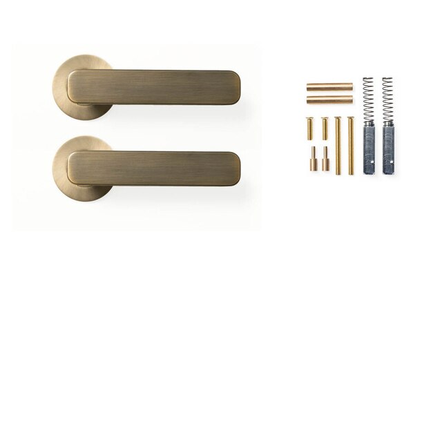 Momo Aspen Dummy Lever Door Handle Set Dark Brushed Brass