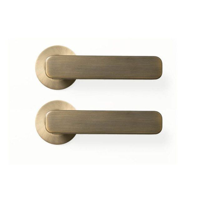 Momo Aspen Dummy Lever Door Handle Set Dark Brushed Brass