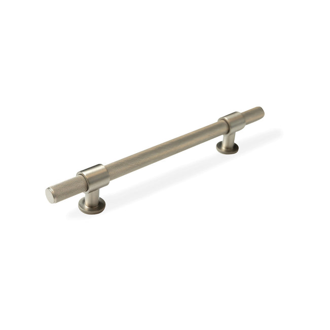 Momo Belgravia Knurled 160mm Solid Brass Bar Pull Dull Brushed Nickel BLG160.DBR - The Blue Space