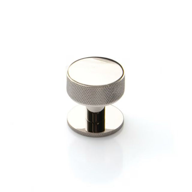 Momo Belgravia Knurled 35mm Solid Brass Round Knob Polished Nickel BLG035.PN - The Blue Space
