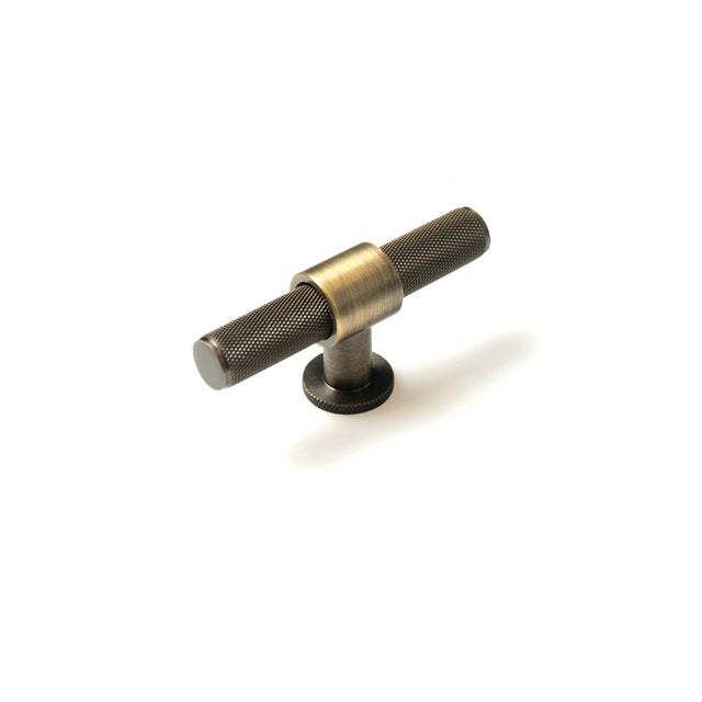 Momo Belgravia Knurled 82mm Solid Brass T Knob Dark Brushed Brass BLG082.DBB - The Blue Space