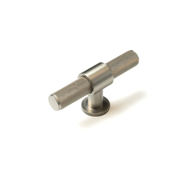 Momo Belgravia Knurled 82mm Solid Brass T Knob Dull Brushed Nickel BLG082.DBR - The Blue Space