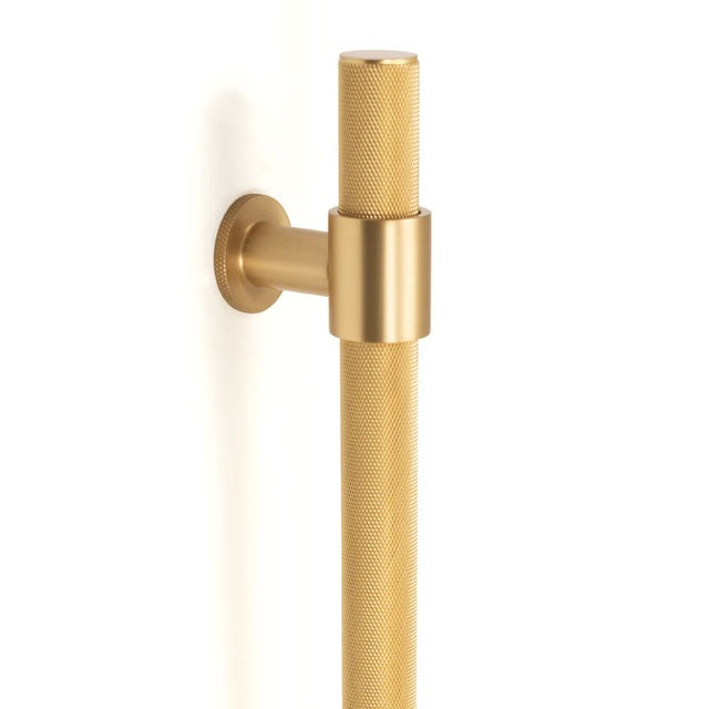 Momo Belgravia Knurled Entry Pull Handle Brushed Satin Brass BLGEP.BSB - The Blue Space