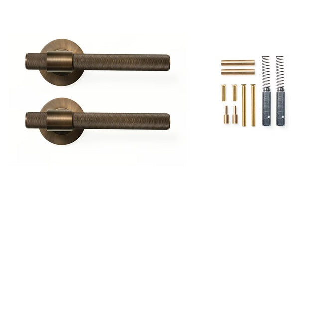 Momo Belgravia Knurled Dummy Lever Door Handle Set Bronze