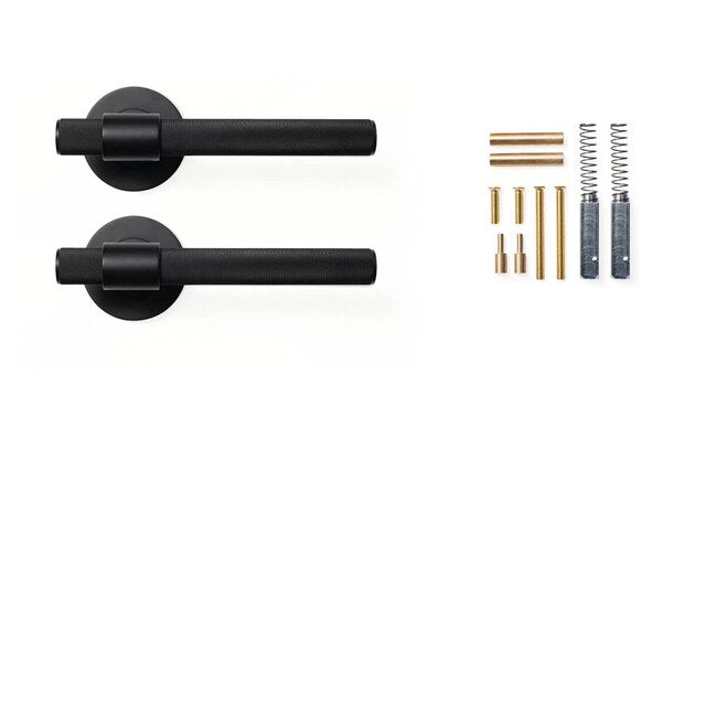 Momo Belgravia Knurled Lever Handle Set Matte Black BLGLH.MBL - The Blue Space