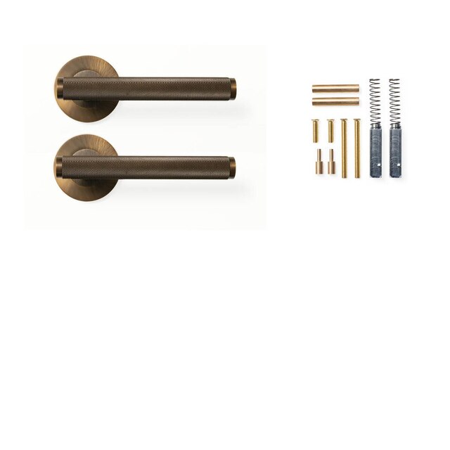 Momo Bellevue Knurled Lever Handle Set Bronze BVLHKN.BNZ - The Blue Space