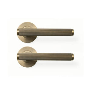Momo Bellevue Lined Dummy Lever Door Handle Set Dark Brushed Brass