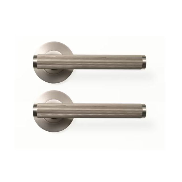 Momo Bellevue Lined Lever Handle Set Dull Brushed Nickel BVLHLD.DBR - The Blue Space