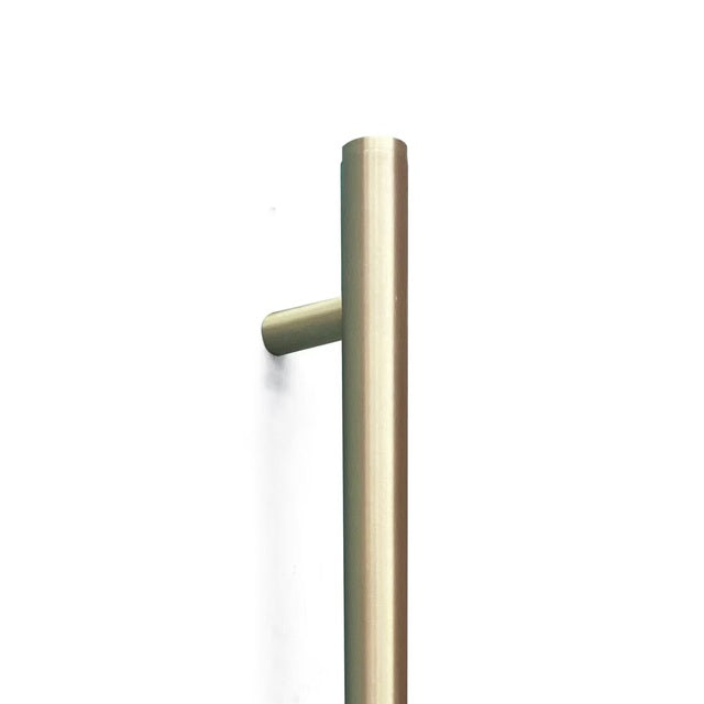 Momo Bellevue Plain Door Pull With Back To Back Fixing 416mm Brushed Satin Brass BVPLAP.416BB.BSB - The Blue Space
