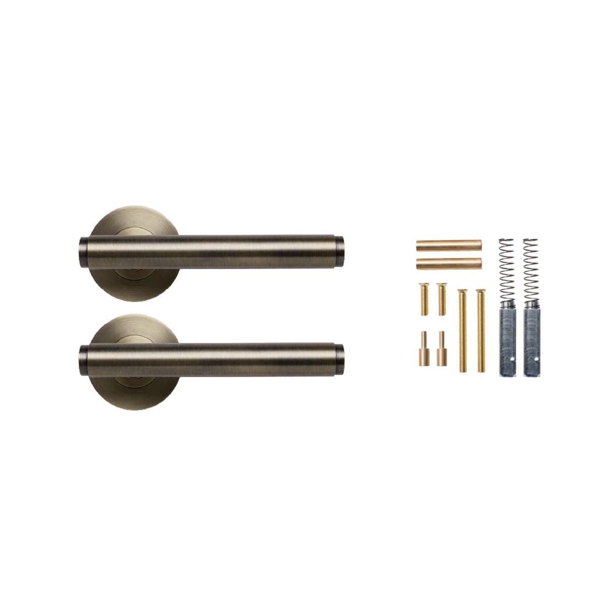 Momo Bellevue Plain Dummy Lever Door Handle Set Dark Brushed Brass BVLHPL.DBB