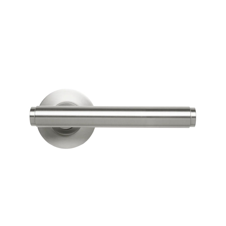 Momo Bellevue Plain Dummy Lever Door Handle Set Dull Brushed Nickel