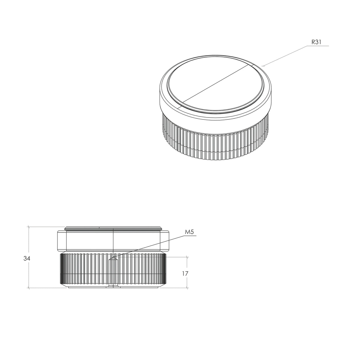 Line Drawing Momo Brooklyn Door Stop 62mm Black Titanium BKN8021.062.TTBL - The Blue Space