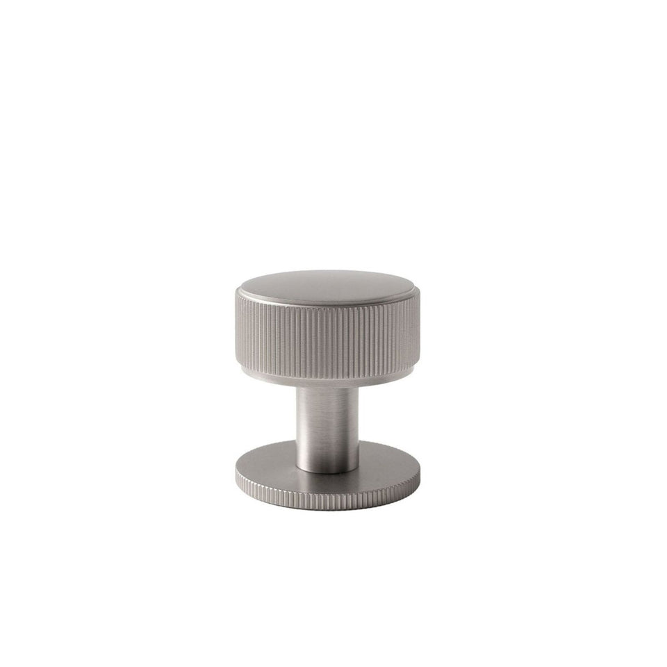 Momo Handles Belgravia 35mm Round Knob Lined Dull Brushed Nickel