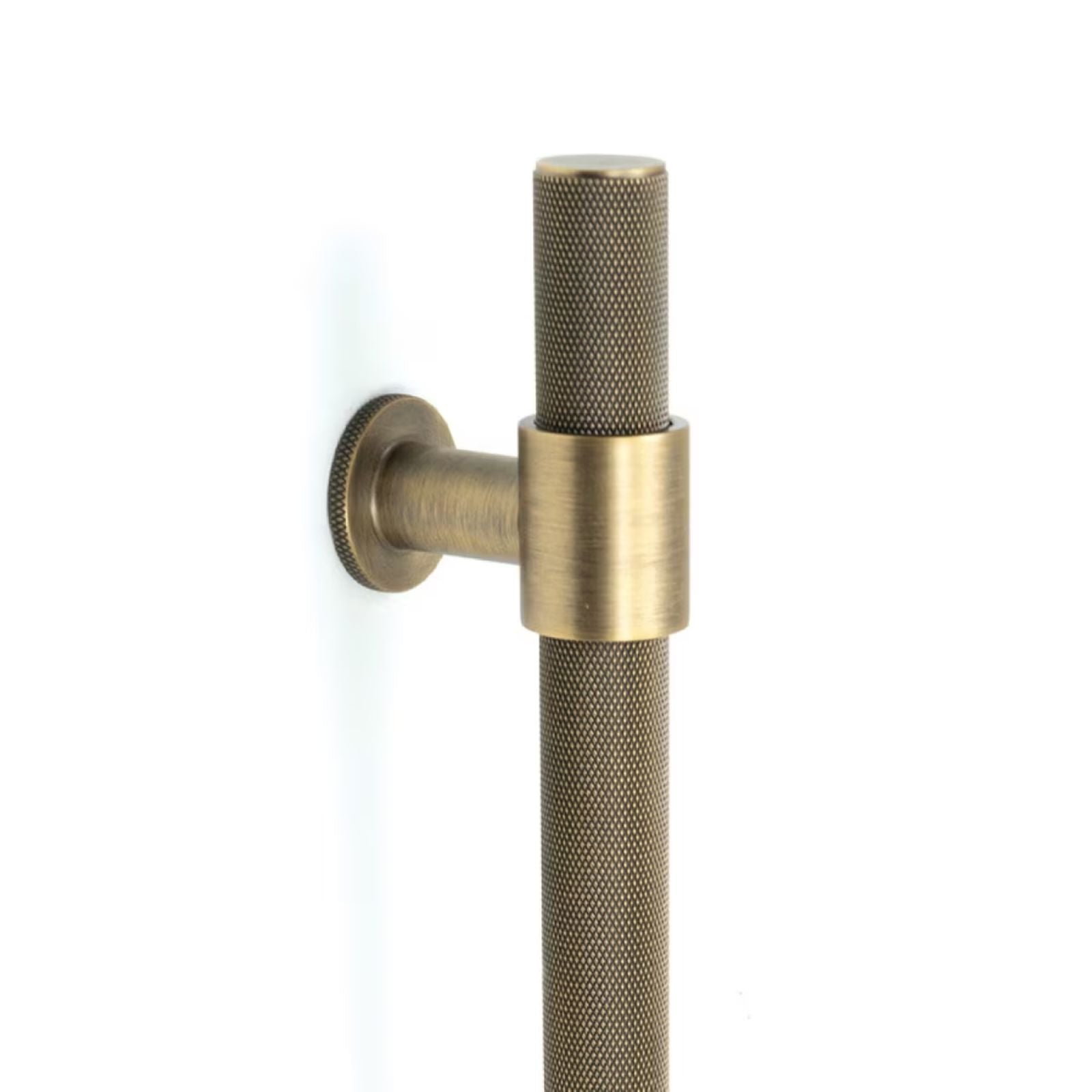 Momo Handles Belgravia 800mm Knurled Pull Handle Dark Brushed Brass BLGKN800.DBB - The Blue Space