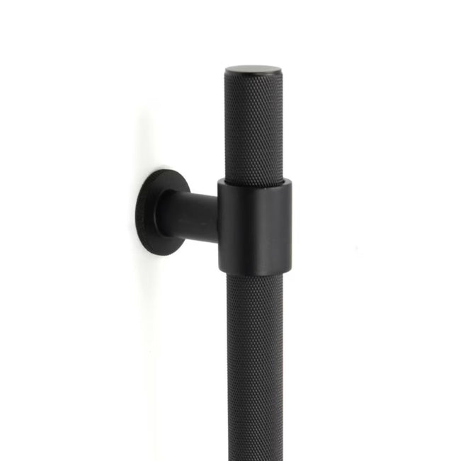 Momo Handles Belgravia 800mm Knurled Pull Handle Matte Black BLGKN800.MBL - The Blue Space