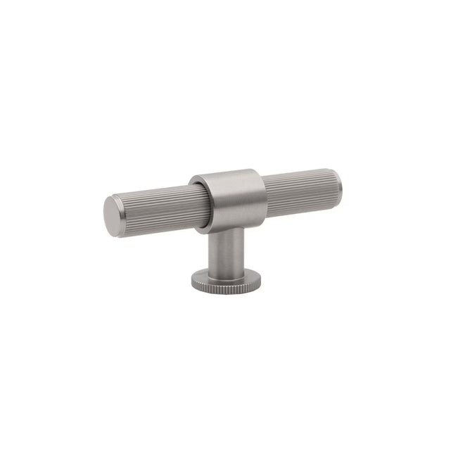 Momo Handles Belgravia 82mm T Knob Lined Dull Brushed Nickel BLGLN082.DBR - The Blue Space