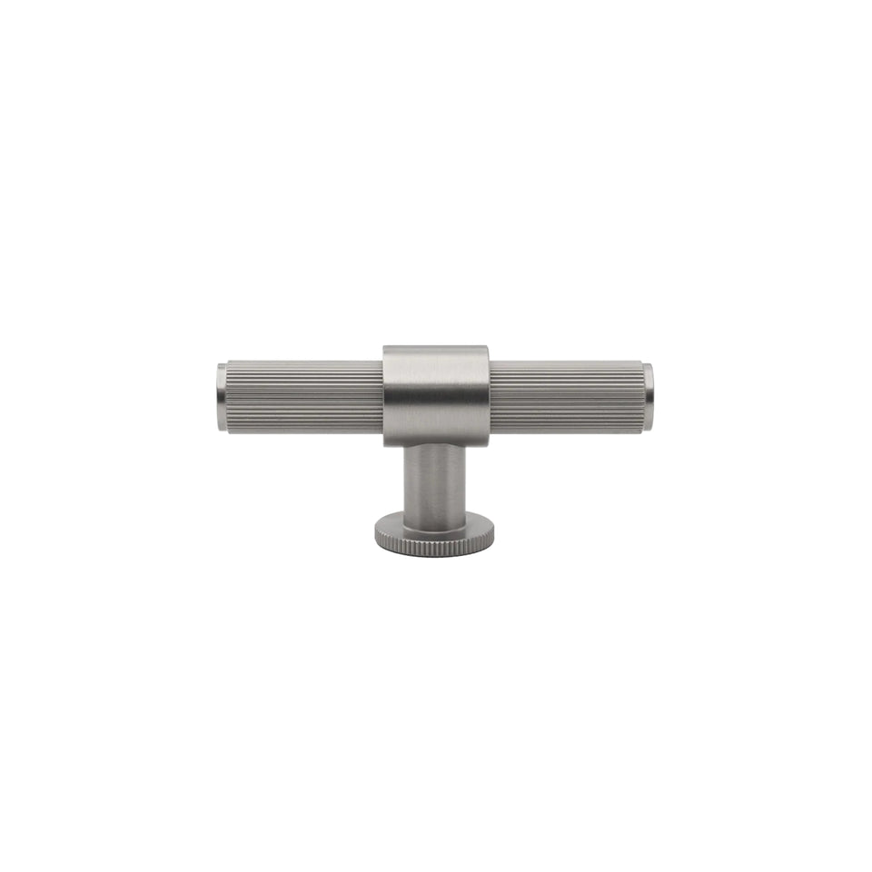 Momo Handles Belgravia 82mm T Knob Lined Dull Brushed Nickel