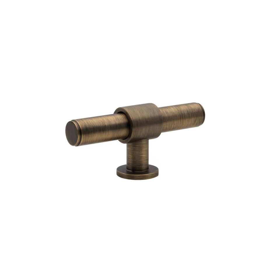Momo Handles Belgravia 82mm T Knob Plain Dark Brushed Brass