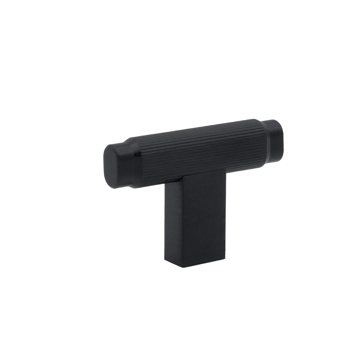 New Side View Momo Handles Brooklyn T Knob 55mm Brushed Black BKN0676.055.BBL