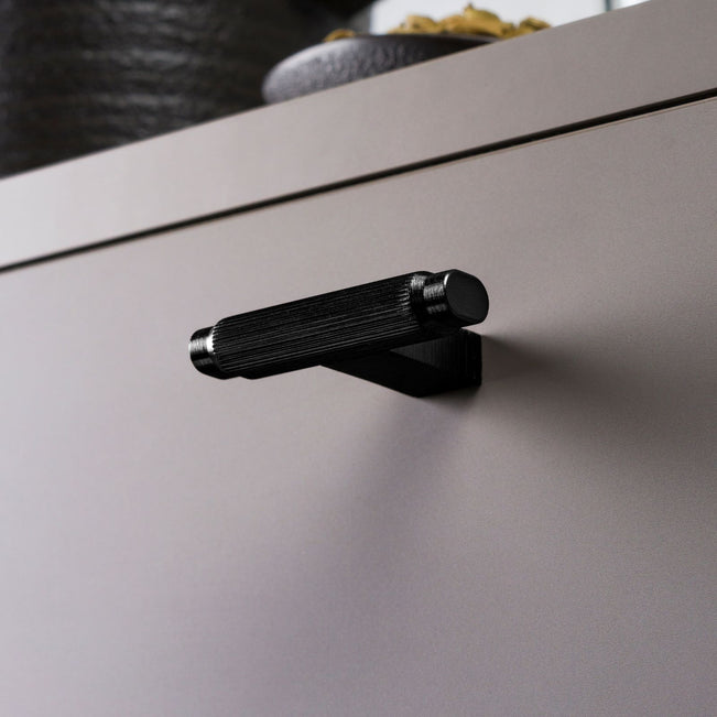 Momo Handles Brooklyn T Knob 55mm Brushed Black BKN0676.055.BBL - The Blue Space