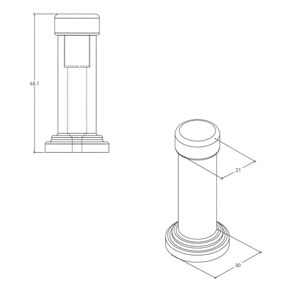 Momo Handles 65mm Door Stop Matte Black