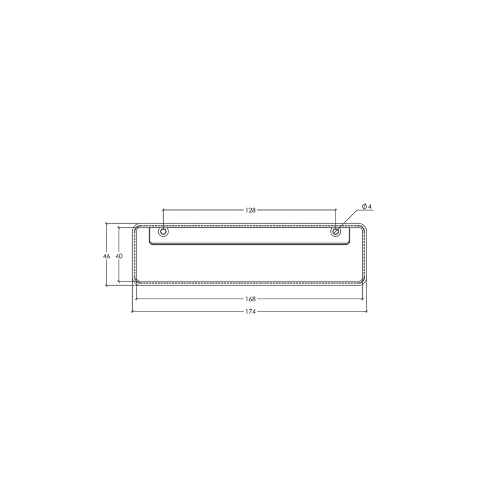 Line Drawing 3 Momo Handles Fold Flush Pull Handle 128mm Matt White F0542.128.MWH - The Blue Space