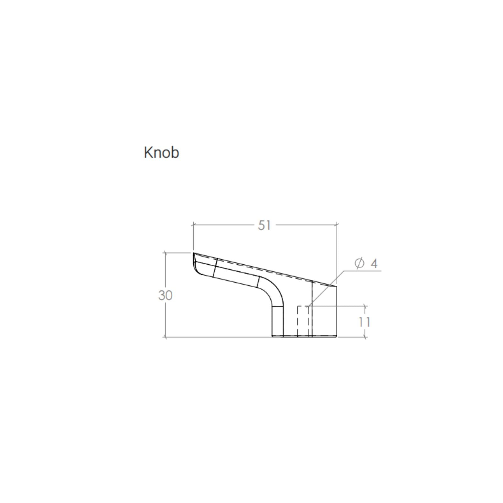 Line Drawing 1 Momo Handles Luv Wood 51mm Angled Knob Oak L0699.051.OAK - The Blue Space