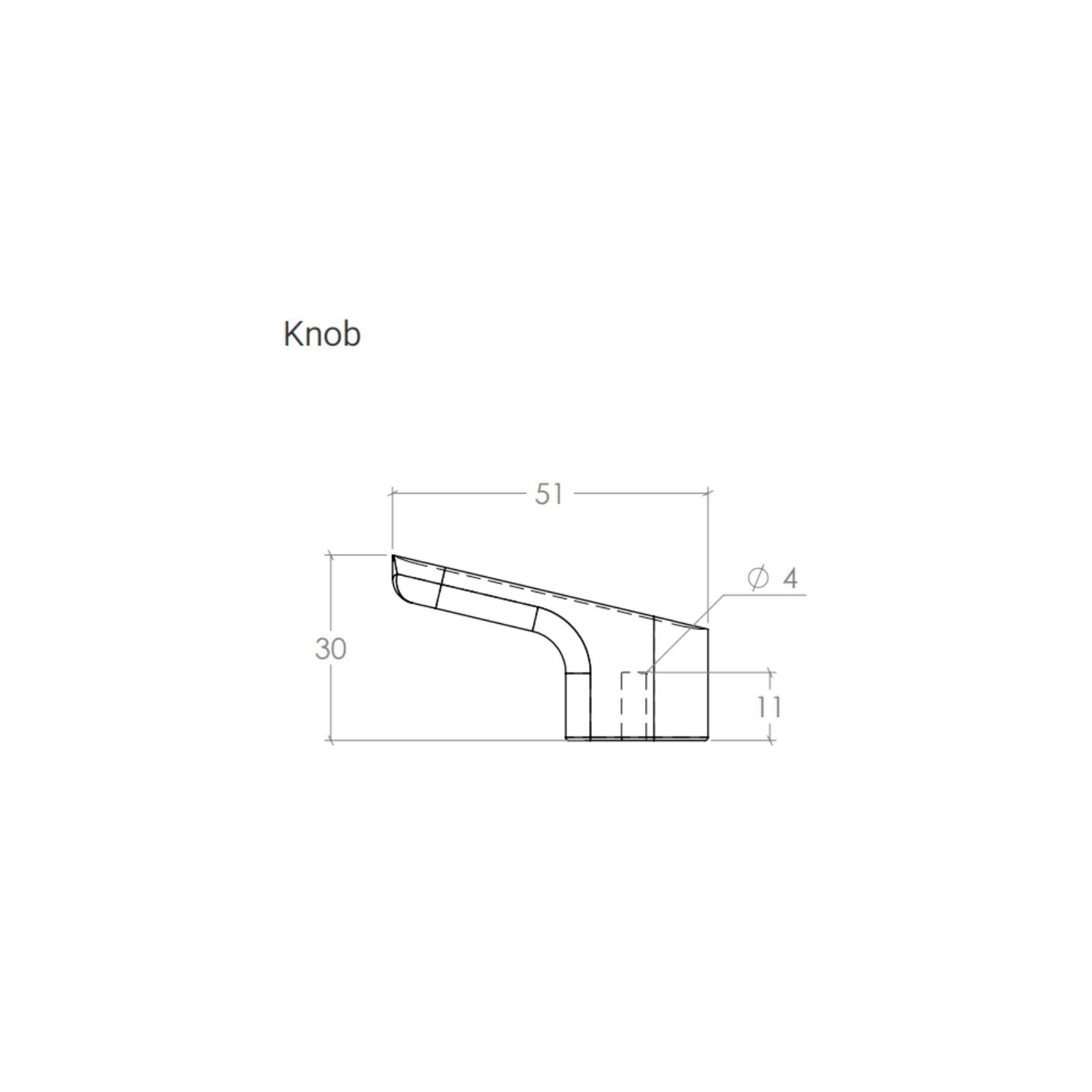 Line Drawing 1 Momo Handles Luv Wood 51mm Angled Knob Walnut L0699.051.WN - The Blue Space