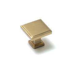Momo Lucca Square Knob 30mm Brushed Satin Brass LCK030.BSB - The Blue Space
