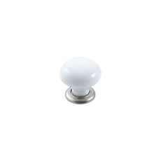 Momo Trianon Round Knob 35mm White & Brushed Nickel TCM3620.WHBRN - The Blue Space