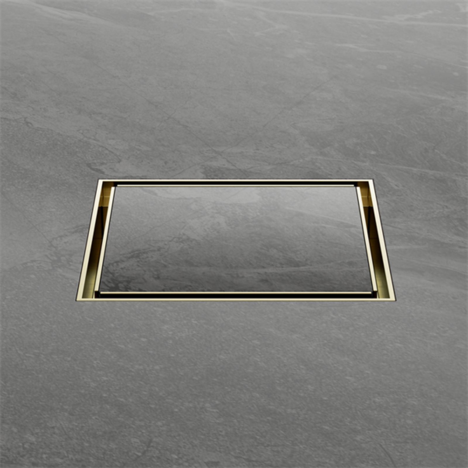 Lifestyle 2 Nero 100mm Square Tile Insert Floor Waste 80mm Outlet Brushed Gold NRFW009BG - The Blue Space