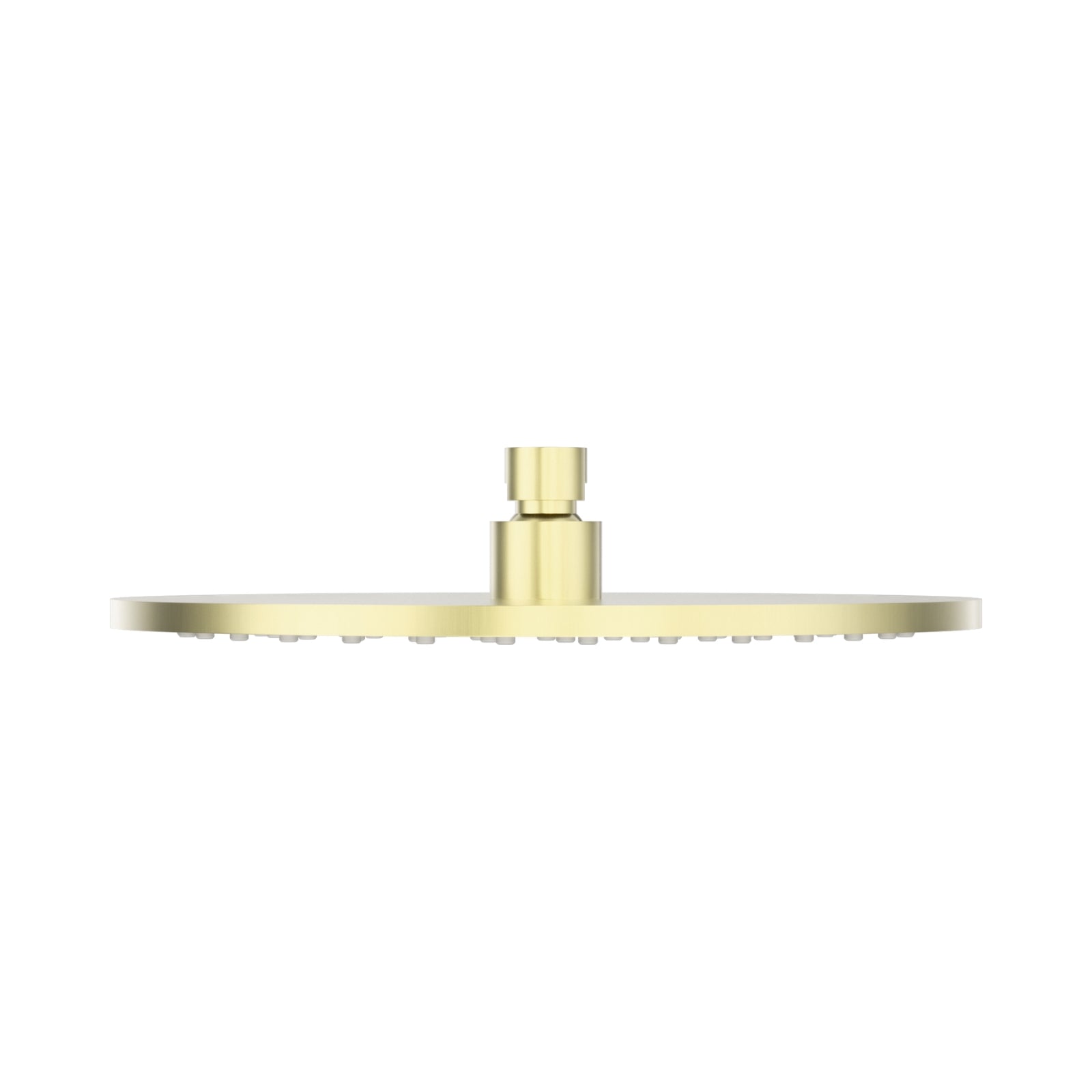 Front Nero 250mm Round Metal Shower Head II Brushed Gold NR507046BG - The Blue Space