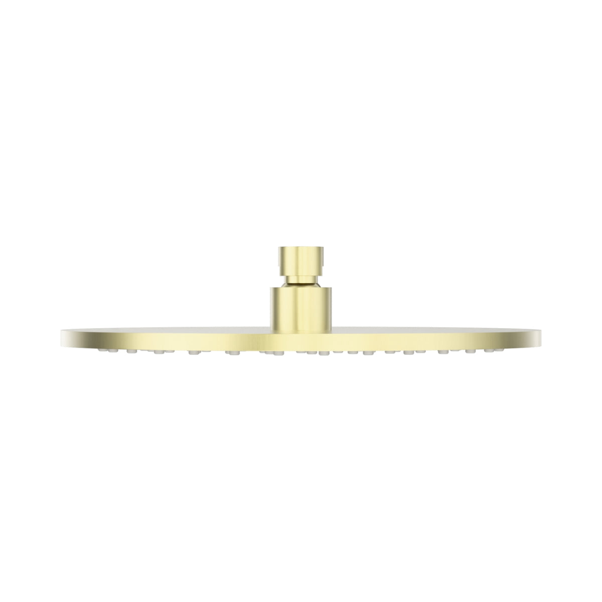 Front Nero 250mm Round Metal Shower Head II Brushed Gold NR507046BG - The Blue Space