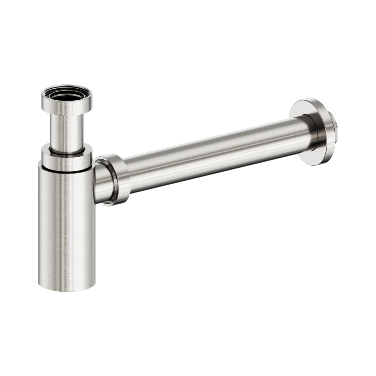 Nero 40mm Round Bottle Trap II Brushed Nickel 25A001BN - The Blue Space