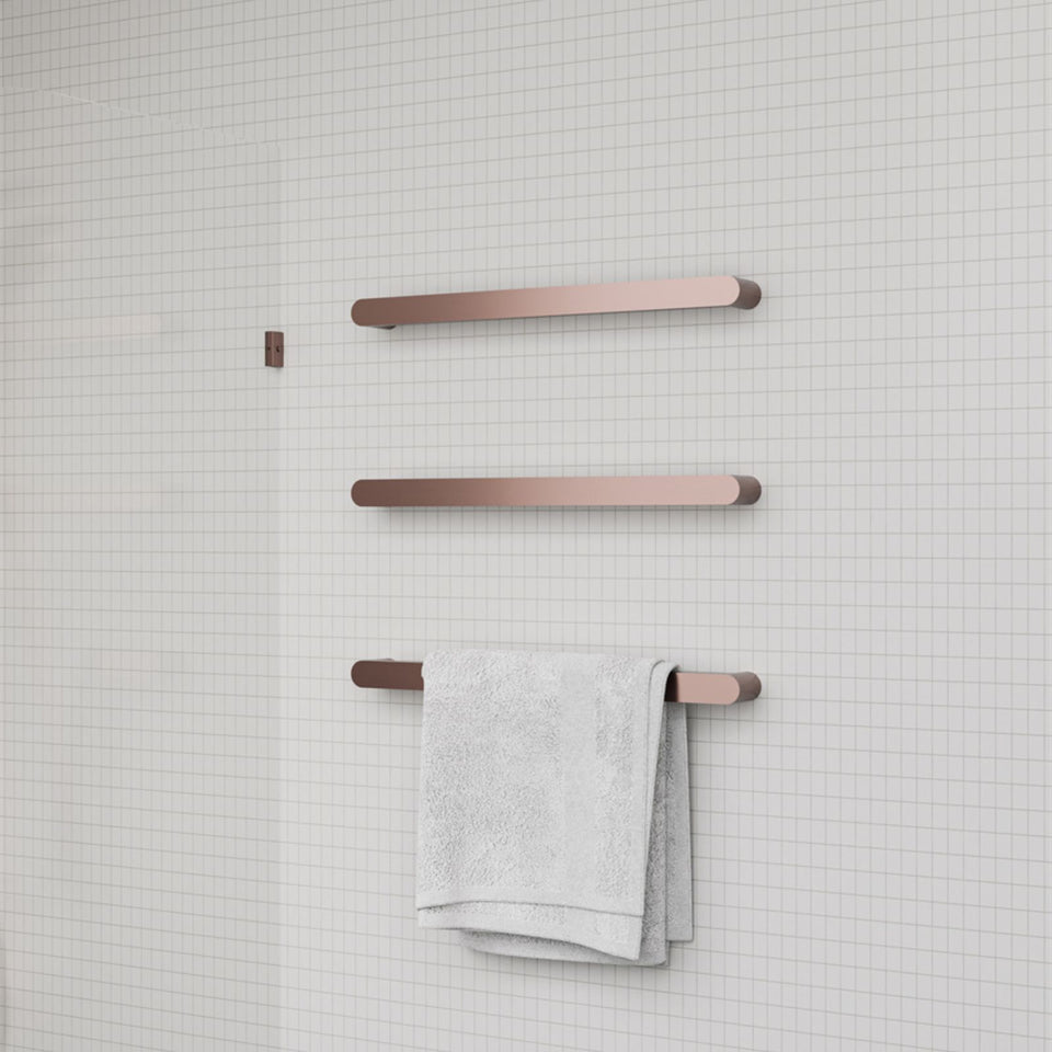 Nero Bianca 240V Single Heated Towel Rail Brushed Bronze