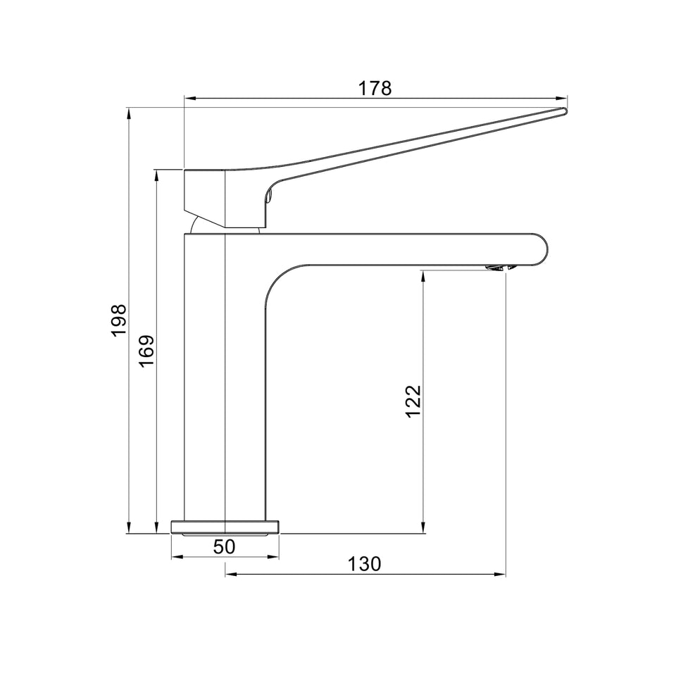 Nero Bianca Care Basin Mixer Gun Metal