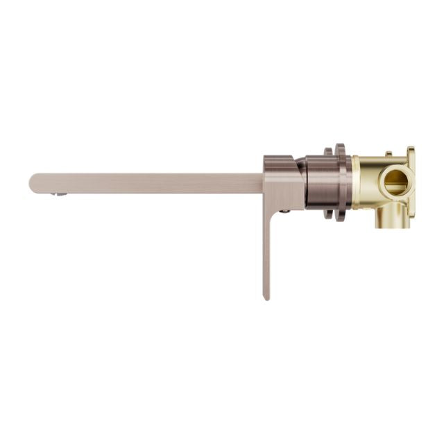 Nero Bianca Wall Basin/Bath Mixer Separate Back Plate 187mm Brushed Bronze