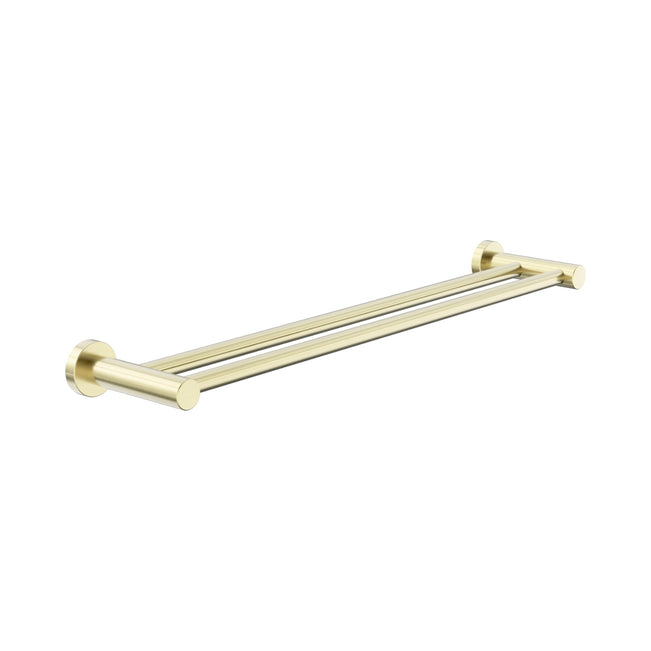 Nero Dolce II Double Towel Rail 600mm Brushed Gold NR2024DBG - The Blue Space
