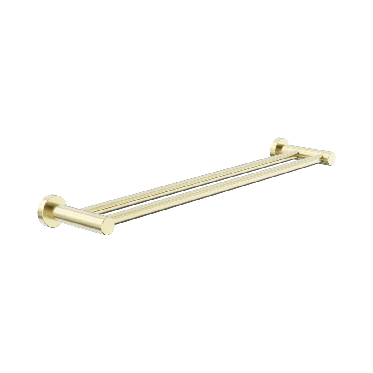 Nero Dolce II Double Towel Rail 600mm Brushed Gold NR2024DBG - The Blue Space