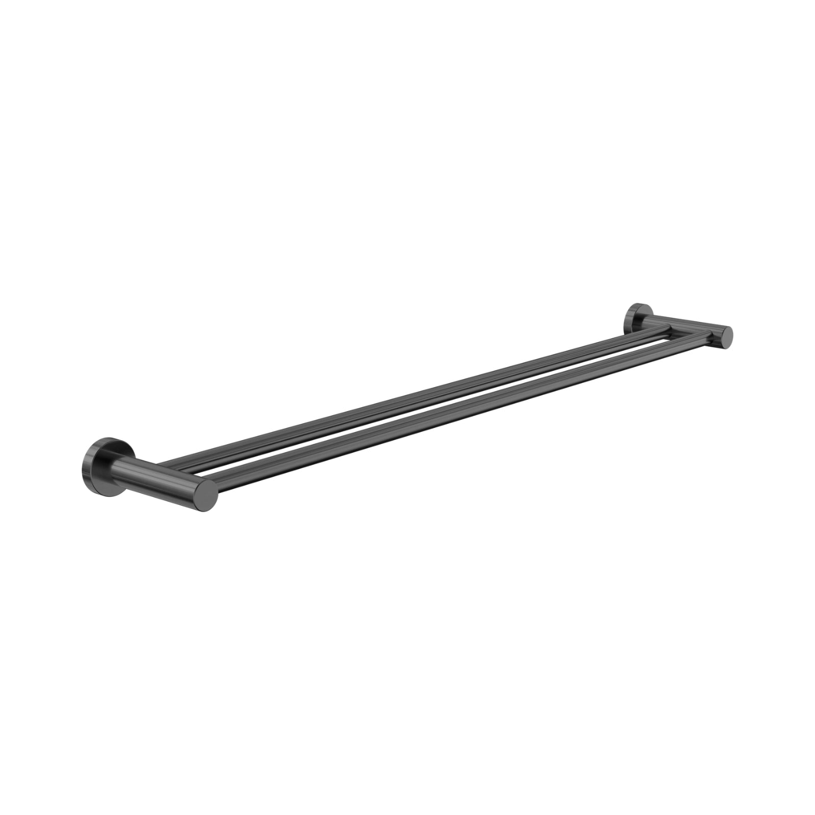 Nero Dolce II Double Towel Rail 800mm Gun Metal NR2030DGM - The Blue Space
