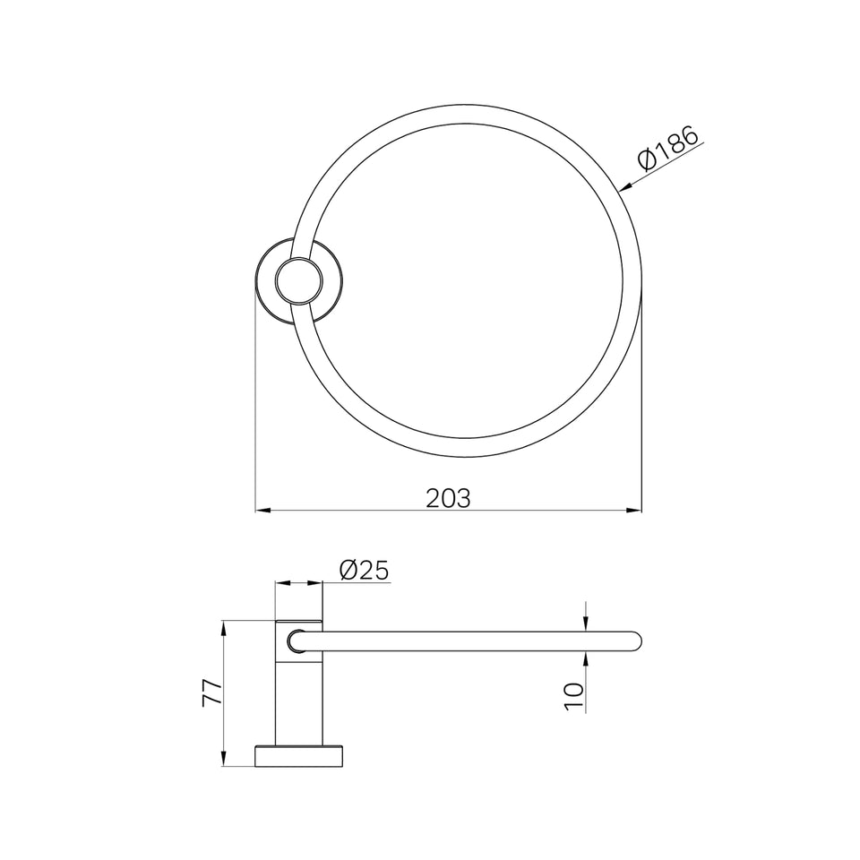 Nero Dolce II Hand Towel Ring Gun Metal