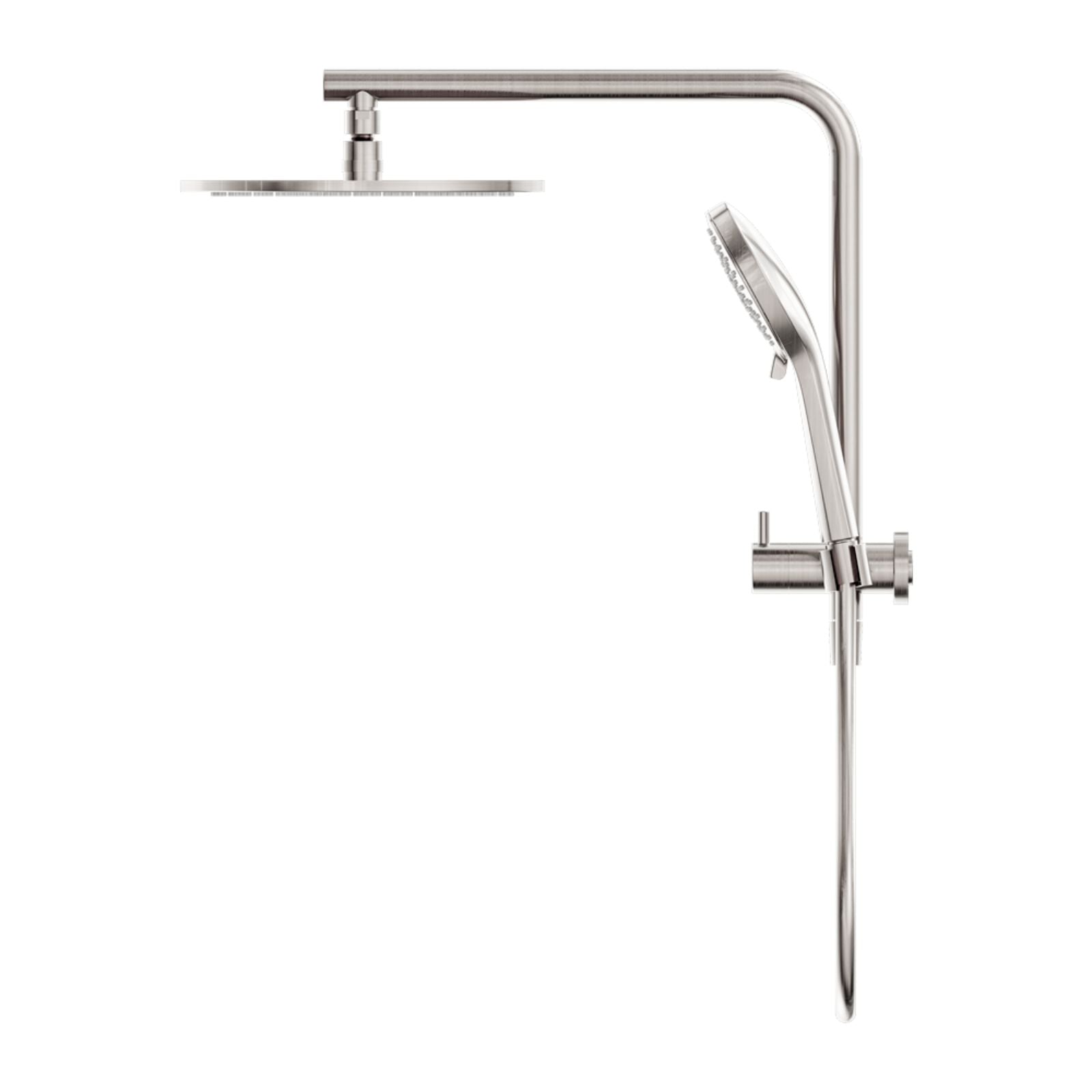 Side Nero Mecca 2 In 1 Twin Shower Brushed Nickel NR250805EBN - The Blue Space
