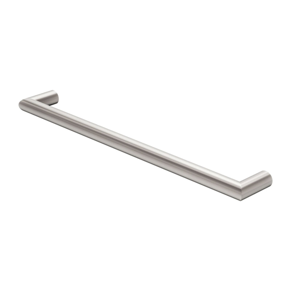 Nero Mecca 240V Single Heated Towel Rail Brushed Nickel