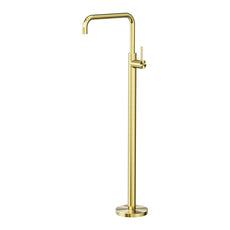 nero mecca freestanding bath mixer square shape brushed gold | The Blue Space