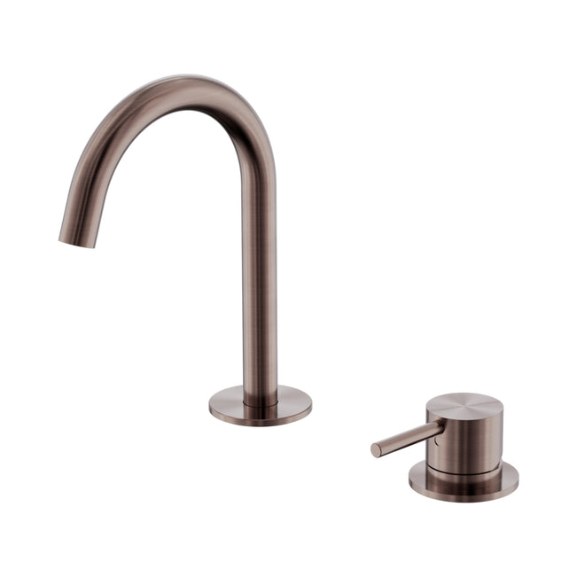 Nero Mecca Hob Basin Mixer Set Arc Spout Brushed Bronze NR221901GBZ - The Blue Space
