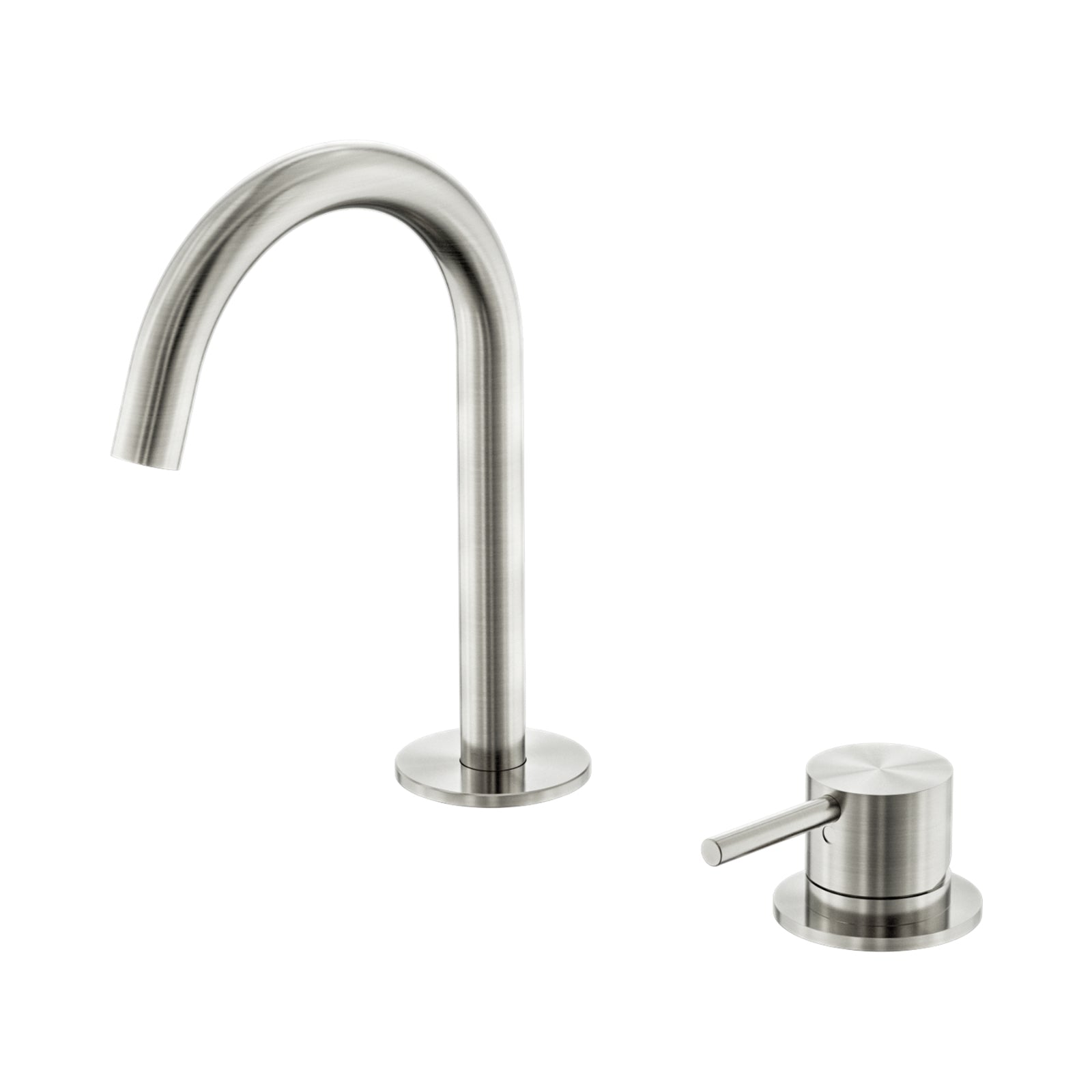 Nero Mecca Hob Basin Mixer Set Arc Spout Brushed Nickel NR221901GBN - The Blue Space