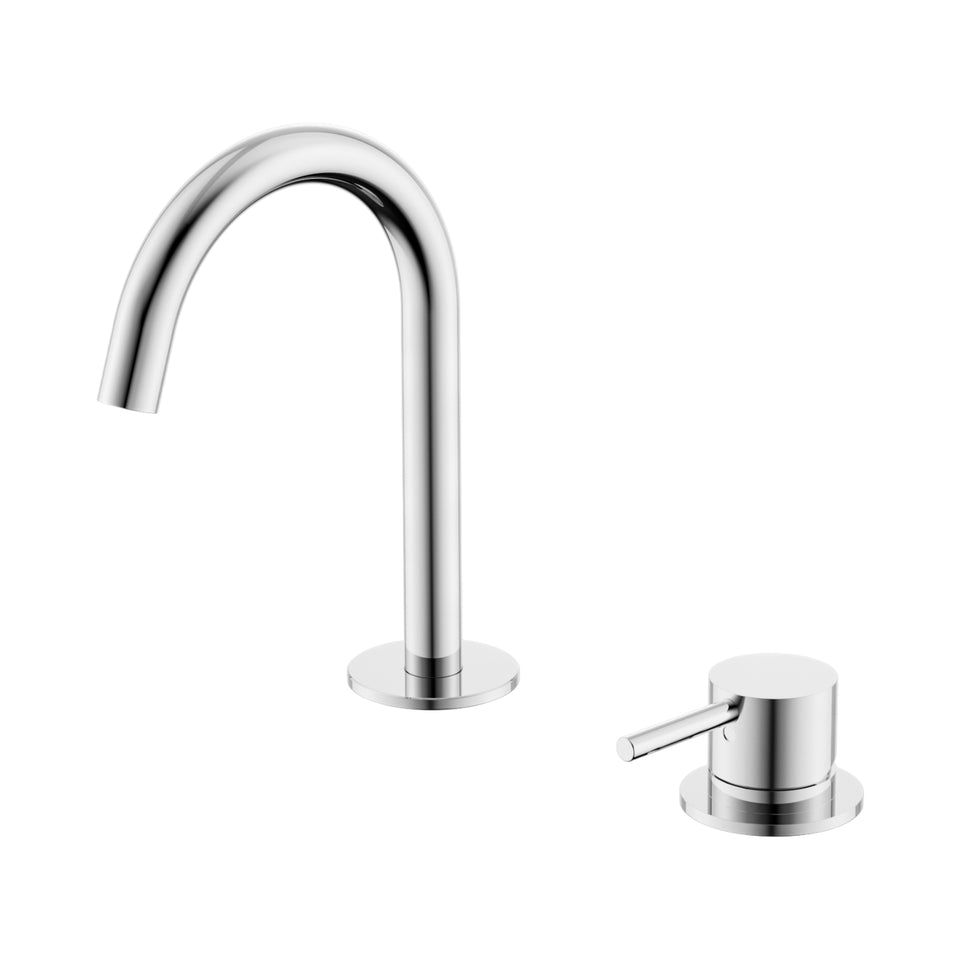 Nero Mecca Hob Basin Mixer Set Arc Spout Chrome