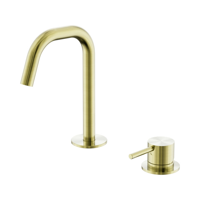 Nero Mecca Hob Basin Mixer Set Edge Spout Brushed Gold NR221901HBG - The Blue Space