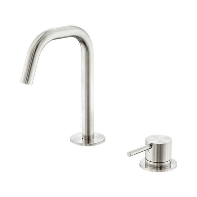 Nero Mecca Hob Basin Mixer Set Edge Spout Brushed Nickel NR221901HBN - The Blue Space